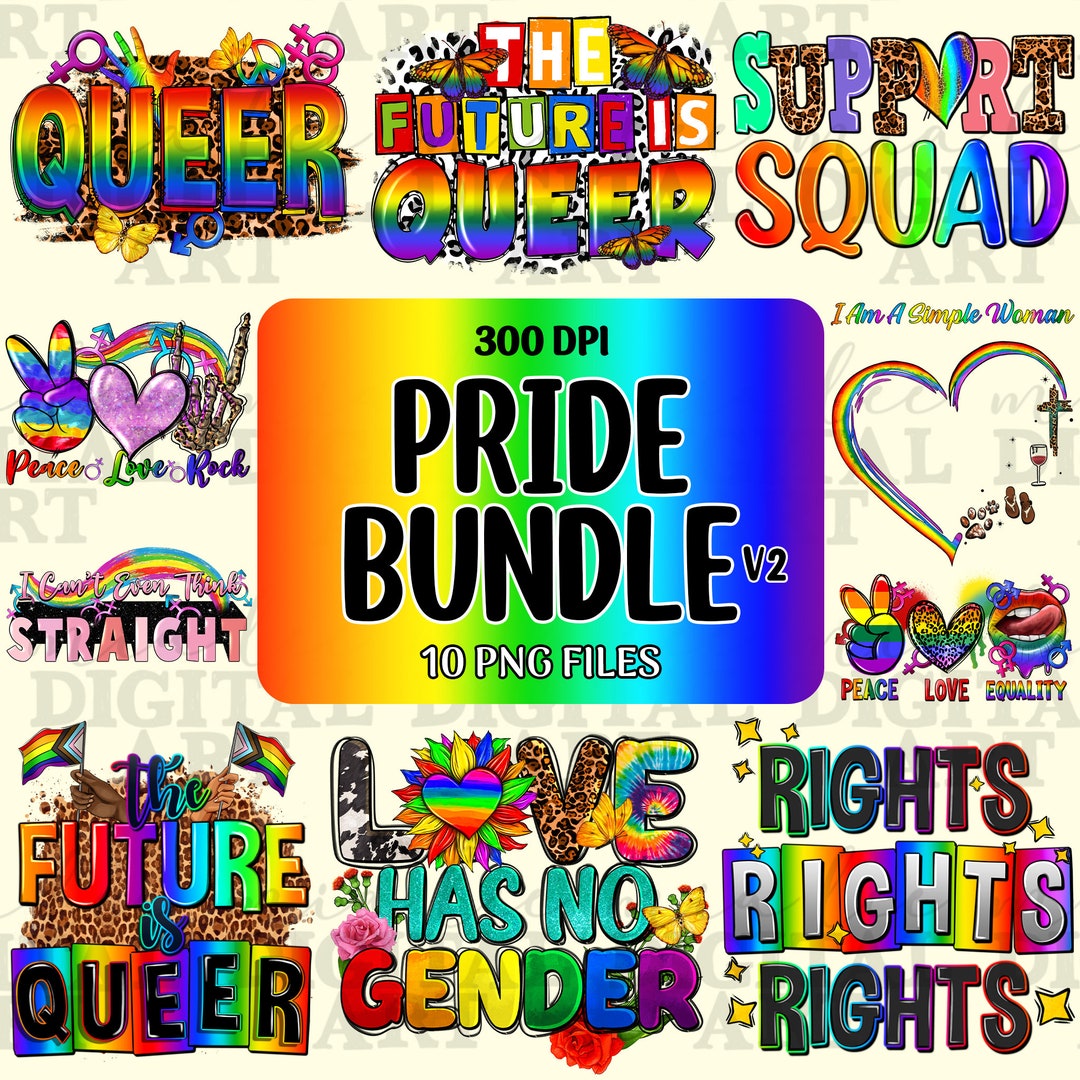 Pride Bundle V2 Png Sublimation Design Download, LGBTQ+ Png, Love is ...