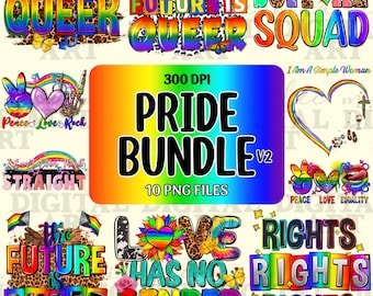 Pride bundle V2 png download del design di sublimazione, LGBTQ+ png, l'amore è amore png, Pride png, diritti umani png, download di disegni sublimati