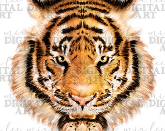 Tiger png sublimation design download, hand drawn tiger png, tiger face png, wild animal png, sublimate designs download