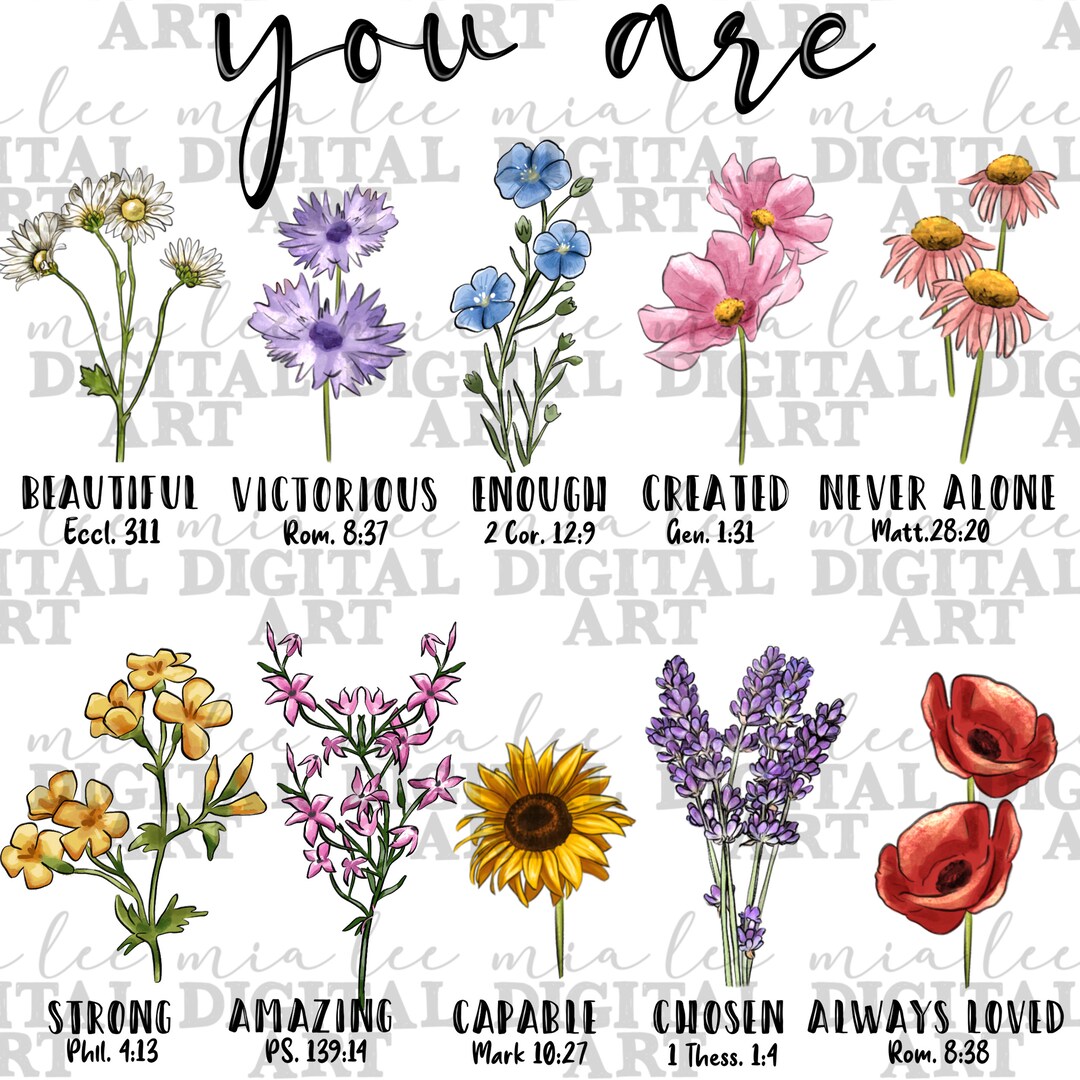God Says Your Are Floral Png Sublimation Design Download, Christian Png ...