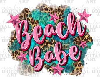 Beach babe png sublimation design download, summer png, hello summer png, beach vibes png, love summer png, sublimate designs download