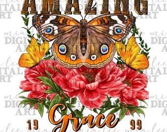 Increíble gracia qué dulce el sonido mariposa png descarga de diseño de sublimación, png cristiano, png religioso, png mariposa, descarga de diseños
