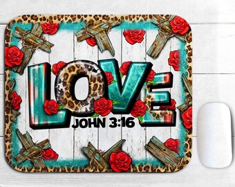 Western love John 3:6 mouse pad png sublimation design download, Christian png, roses mouse pad png, cross png, sublimate designs download