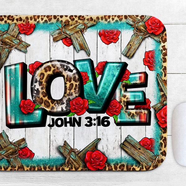 Western love John 3:6 mouse pad png sublimation design download, Christian png, roses mouse pad png, cross png, sublimate designs download