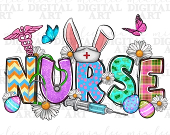 Easter Nurse png sublimation design download, Easter Day png, Easter png, Nurse png, Nursing png, sublimate designs download