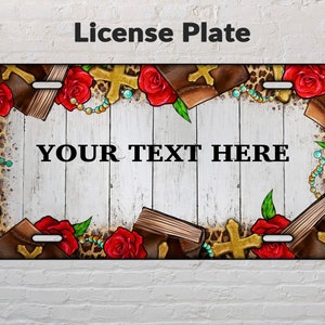 Personalized holy bible license plate png, Christian license plate png, cross license plate png, sublimate designs download