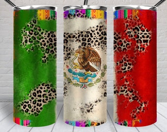 Mexican flag 20 oz skinny tumbler png, tumbler wrap png, western 20 oz tumbler designs, cinco de mayo png, Mexico tumbler png download