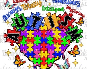 Autism hearts png sublimation design download, Autism Awareness png, Autism puzzle png, Autism life png, sublimate designs download