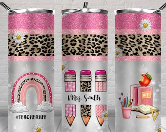 Personalized Teacher 20 oz skinny tumbler png, Teacher tumbler wrap png, Teacher 20 oz tumbler designs, tumbler png download