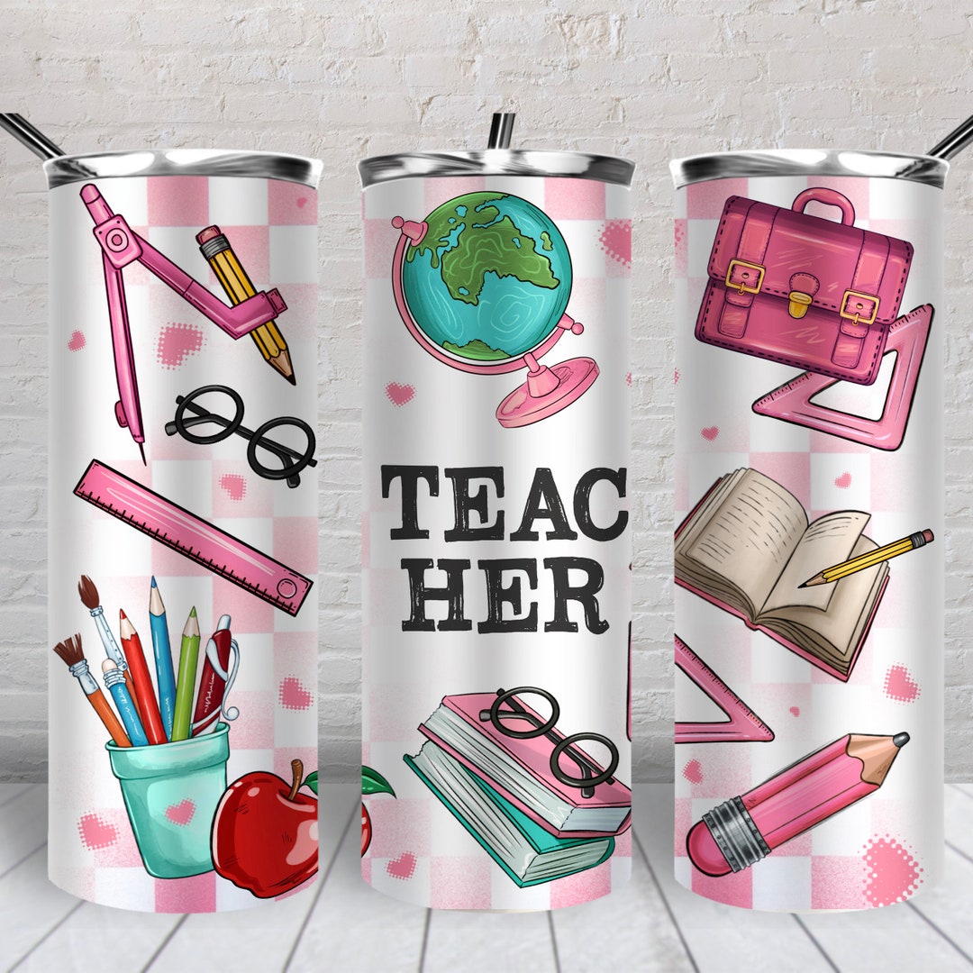 Teacher 20 Oz Skinny Tumbler Png, Tumbler Wrap Png, Teacher 20 Oz ...
