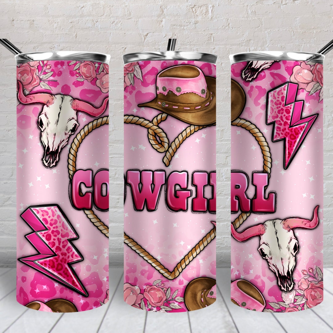 Cowgirl 20 Oz Skinny Tumbler Png, Tumbler Wrap Png, Western 20 Oz ...
