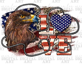 Love America Eagle png sublimation design download, 4th of July png, USA flag background png, USA Eagle png, sublimate designs download