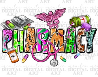 Pharmacy png sublimation design download, Medicine png, western Pharmacy png, Pharmacy life png, sublimate designs download