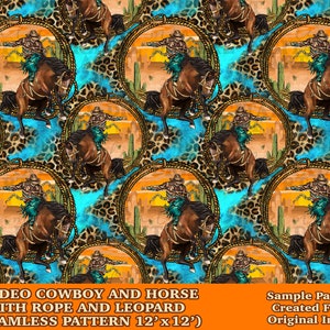 Cowboy and horse seamless pattern digital paper, digital seamless pattern png, rodeo seamless pattern png, printable scrapbook paper
