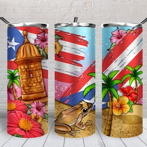 Puerto Rico 20 oz skinny tumbler png, Puerto Rico tumbler wrap png, 20 oz tumbler designs, Puerto Rico flag png, tumbler png download