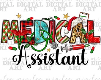 Asistente médico Navidad png diseño de sublimación descarga, Navidad png, Feliz Navidad png, MA Enfermera png, Enfermera png, diseños descargar