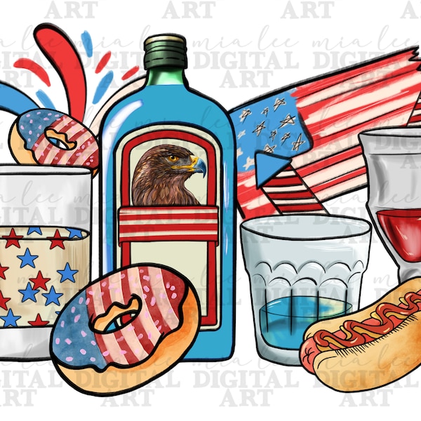 4th of July liquor glasses png sublimation design download, 4th of July png, USA flag png, American Eagle png, sublimate designs download