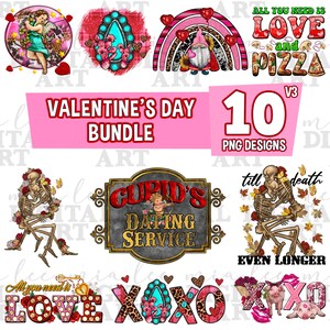 Valentinstag Bundle V3 PNG Sublimationsdesign Download, Happy Valentine&#39;s PNG, 14. Februar PNG, Sublimation Designs Download