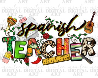 Spaanse Leraar png sublimatie ontwerp download, Lerarendag png, Leraar leven png, back to school png,school vibes png,sublimate download