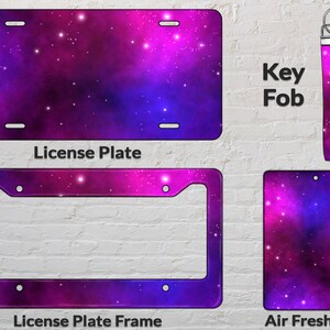 Galaxy car bundle png sublimation design download, license plate png, air freshener png, key fob png, car bundle png, sublimate download
