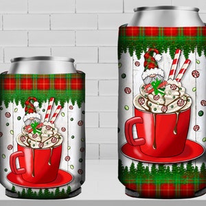 Christmas coffee 12 oz slim and regular soft can cooler png, can cooler wrap png, Christmas can cooler png, sublimate designs download