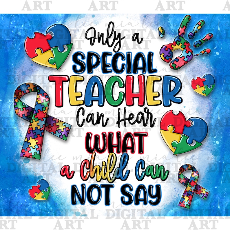 Autism Teacher 20 oz skinny tumbler png, tumbler wrap png, 20 oz tumbler designs, Autism life png, Autism Awareness png,tumbler png download image 2