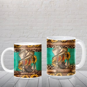 Western cowboy boots 11 oz and 15 oz mug png, rodeo mug wrap png, cowboy mug design png, western mug png, sublimate designs download
