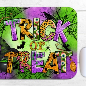 Trick or treat mouse pad png sublimation design download, mouse pad png, Halloween png, Halloween mouse pad png, sublimate designs download