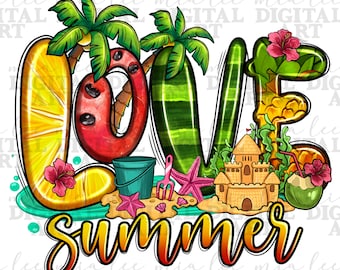 Love Summer png sublimation design download, Summer vibes png, hello summer png, summer love png, sublimate designs download