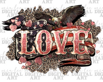 Love America png sublimation design download, 4th of July png, USA flag png, American Eagle png, sublimate designs download