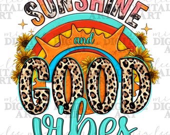 Sunshine and good vibes png sublimation design download, sunflowers design png, summer vibes png, sublimate designs download