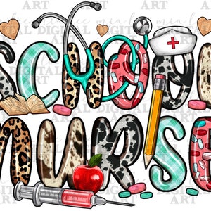 School Nurse png sublimation design download, Nurse png, Nursing png, Nurse life png, western Nurse png, sublimate designs download
