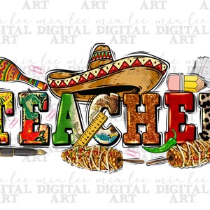 Mexiko Lehrer png Sublimation Design herunterladen, Cinco de Mayo png, Mexiko png, Fiesta png, mexikanische png, sublimieren Designs herunterladen