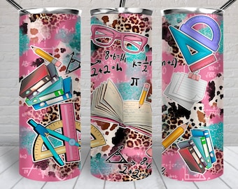 Mathe Lehrer 20 Unzen dünner Becher png, Becher wickeln png, 20 Unzen Becher Designs, zurück in die Schule png, Lehrer png, Becher png herunterladen