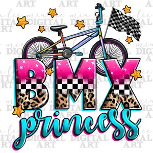 Téléchargement de conception de sublimation png princesse BMX, sport png, png de bicyclette Bmx, png bmx à carreaux, png princesse de sport, téléchargement de conceptions sublimées
