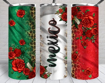 Mexiko 20 Unzen dünner Becher png, Becher wickeln png, westliche 20 Unzen Becherentwürfe, Cinco de Mayo png, Becher der mexikanischen Flagge png herunterladen