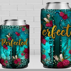Perfected floral cross 12 oz slim and regular soft can cooler png,can cooler wrap png, Christian can cooler png, sublimate designs download