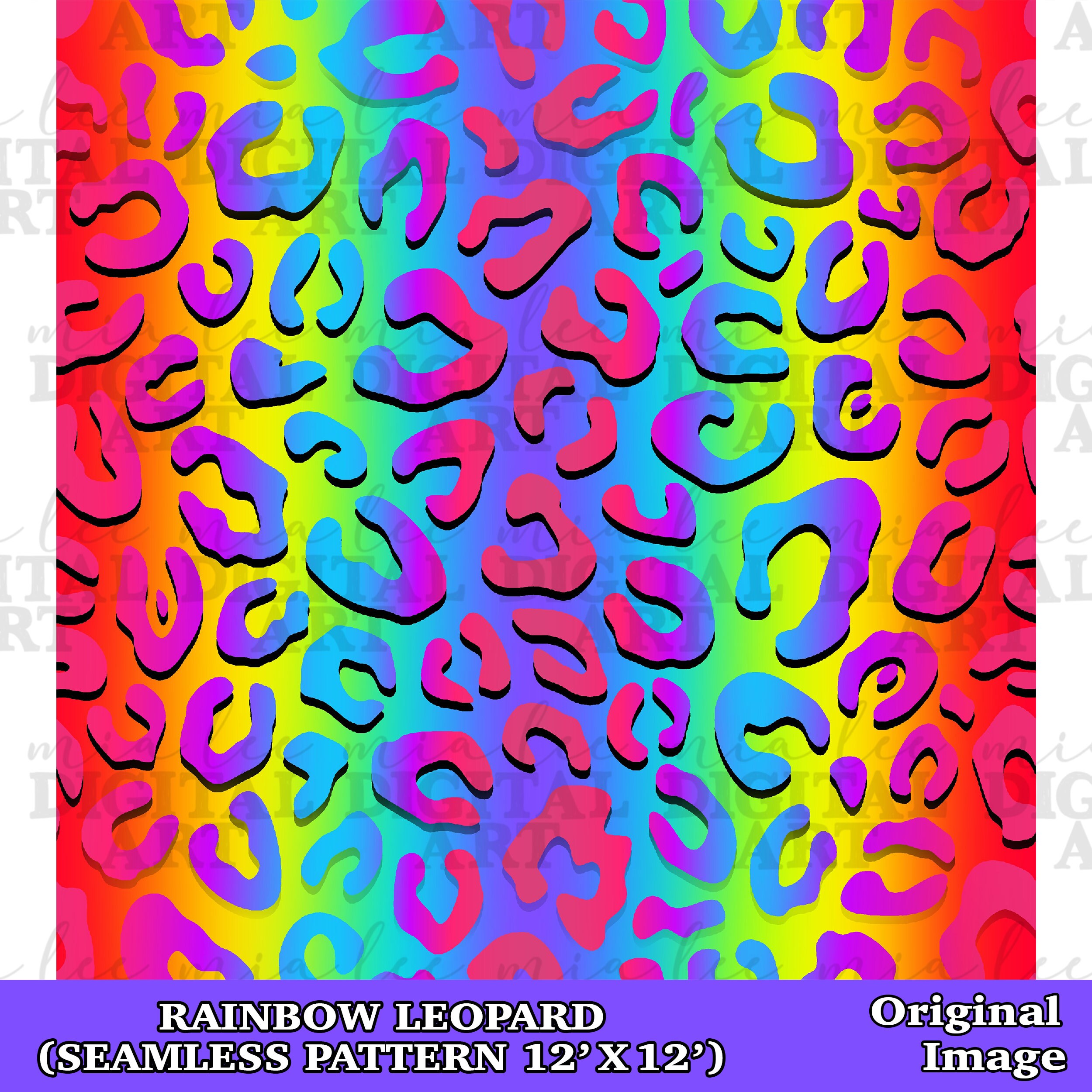 Rainbow Leopard Seamless Pattern Digital Paper, Western Digital ...