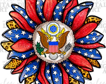 Amerikanische Sonnenblume png Sublimationsdesign Download, 4. Juli png, amerikanische Flagge png, Unabhängigkeitstag png, sublimieren Sie Designs download