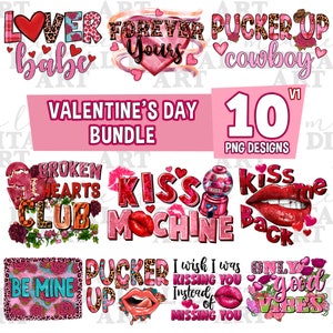 Valentinstag Bundle V1 PNG Sublimation Design Download, Happy Valentine&#39;s PNG, 14. Februar PNG, Sublimation Designs Download