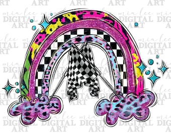 Race rainbow png sublimation design download, race life png, racing png, game day png, sport png, race track png, sublimate download