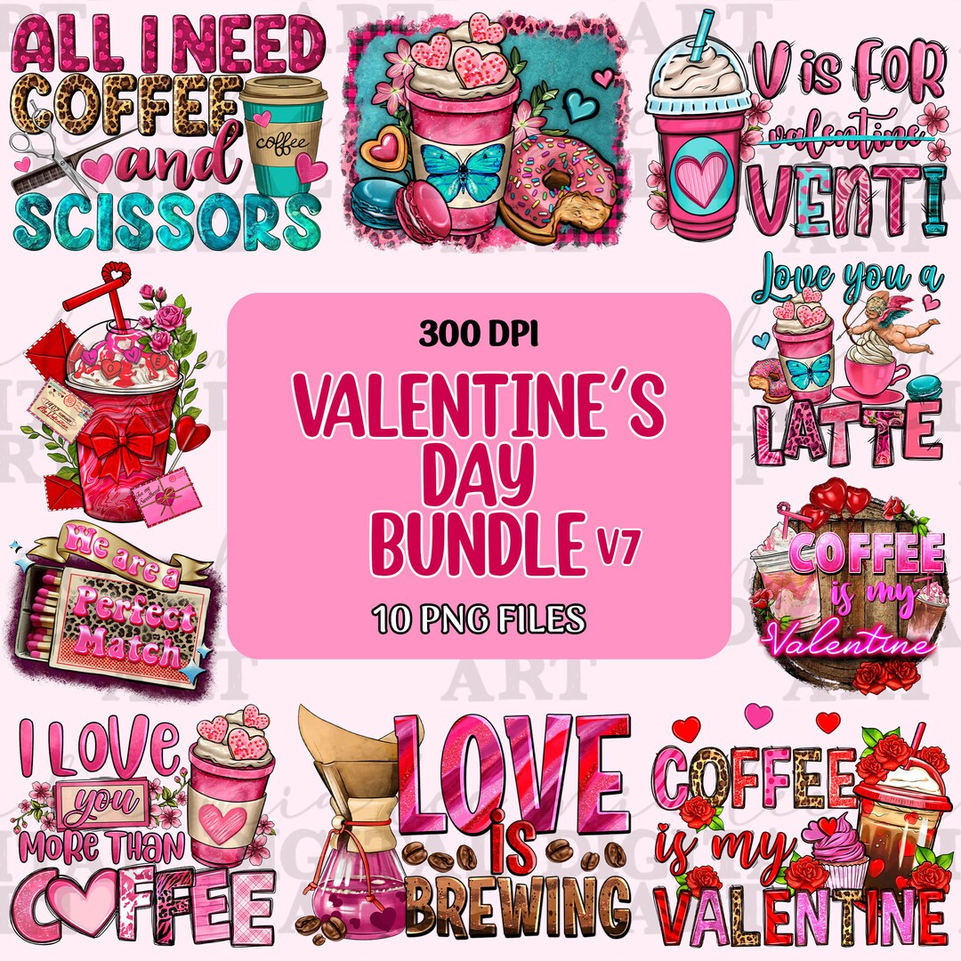 Valentine's Day Bundle V7 Png Sublimation Design Download, Happy ...
