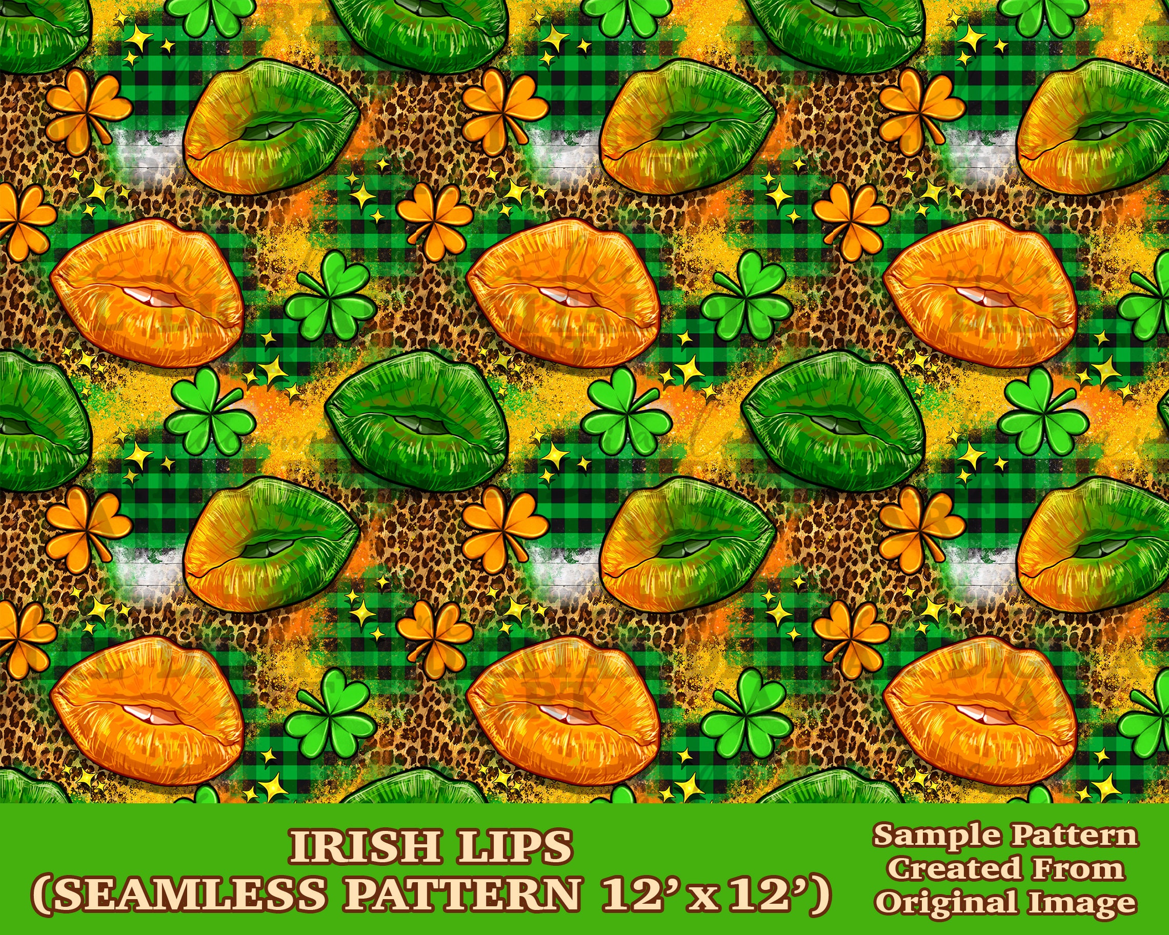 Irish Lips Seamless Pattern Digital Paper,digital Seamless Pattern Png ...