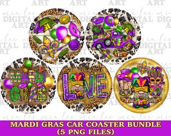 Mardi Gras car coaster bundle png sublimation design download, western car coaster png, Happy Mardi Gras png, sublimate designs download