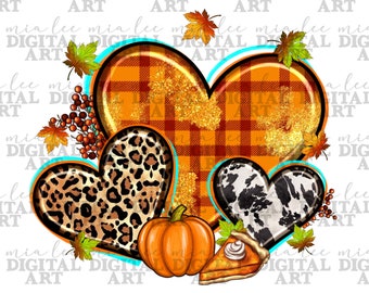 Fall hearts png sublimation design download, Fall png, Fall vibes png, Autumn png, Fall leaves png, western hearts png, sublimate download