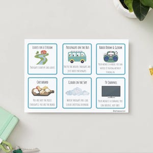 48 ACT Metafoor-flashcards, therapiekaarten en psychologische flexibiliteit: digitaal product kan thuis worden afgedrukt