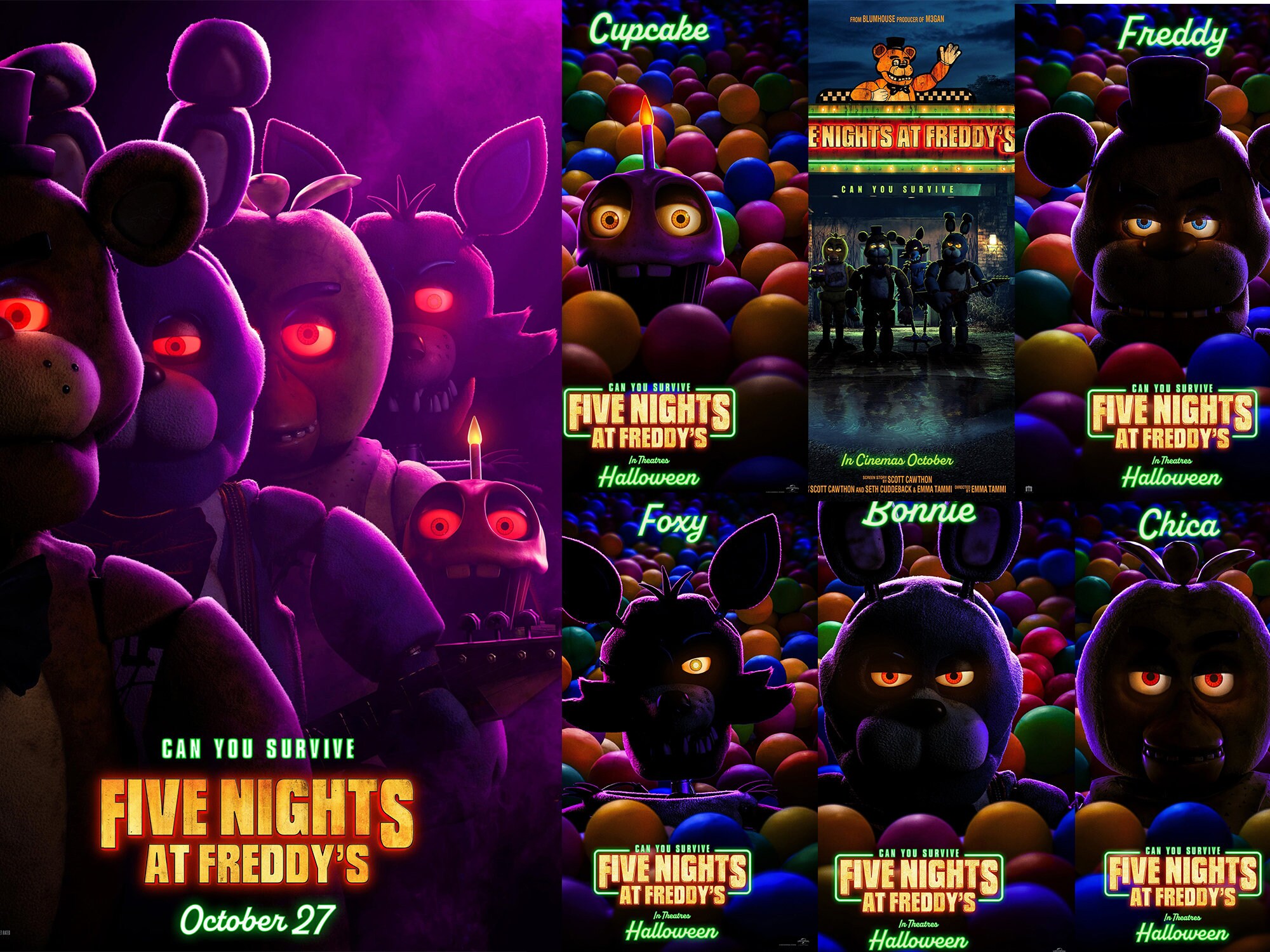 Can you survive Five nights at Freddy's (FNAF MOVIE POSTER Redraw