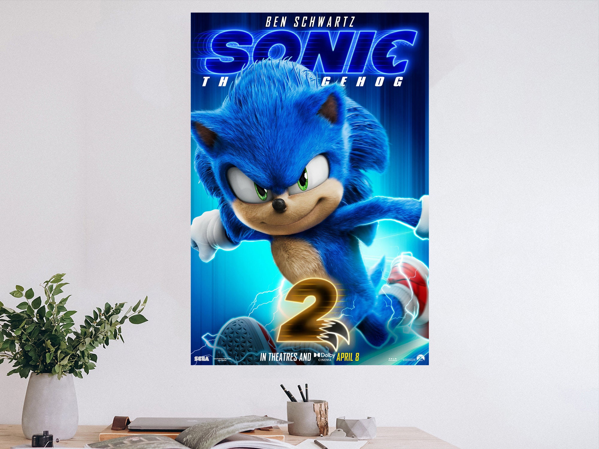 Sonic the Hedgehog 2 Movie Poster Exclusive Limited Edition 