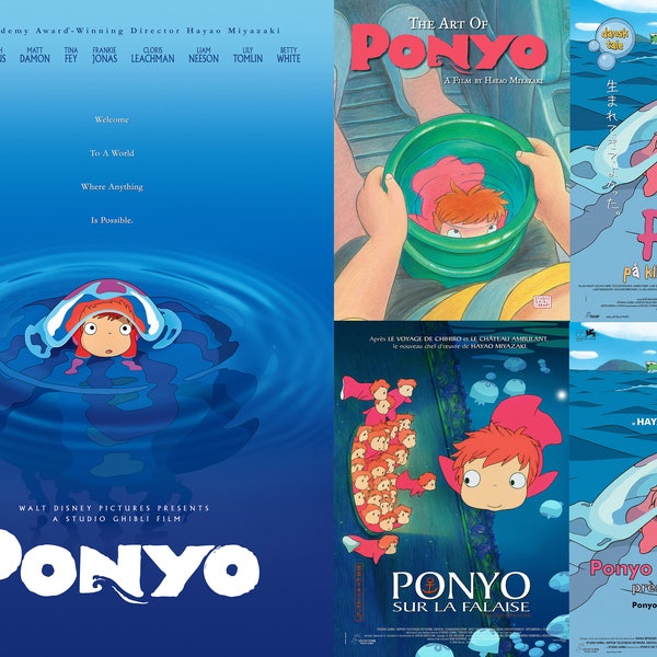 Ponyo: Behind the Microphone - The Voices of Ponyo Movie Poster - Exclusive Limited Edition Collectible - Unique Room Decor Gift