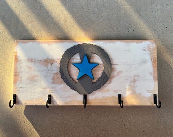 CNMI Seal Key Chain Plate (Wall Mounted) Gray/Blue Star and White